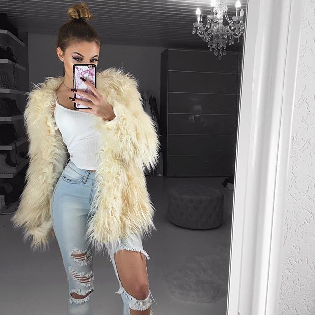 Cute outfits: 200+ Cute Ripped Jeans Outfits For Winter 2017