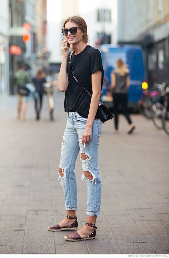 ripped jeans look