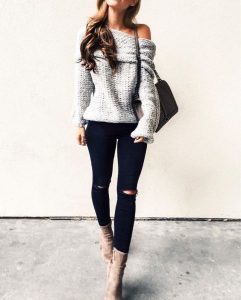 cute outfits with jeans for winter