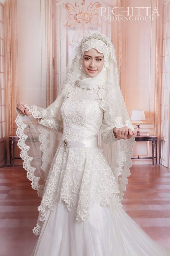 Cute Muslim  Wedding  Dresses  featuring the Hijab MCO